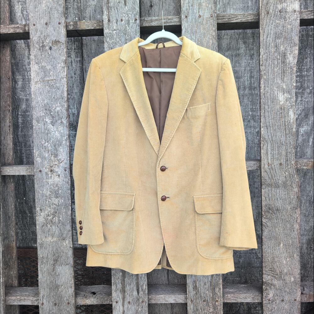 Camel Corduroy Blazer Eclectic Preppy Professor Men's 42